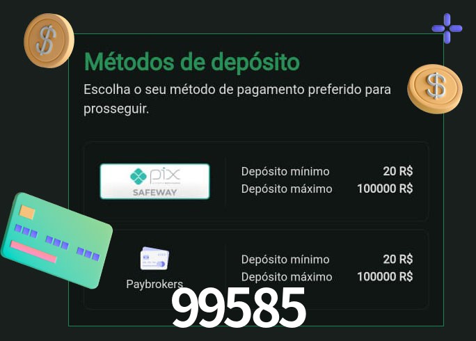 O cassino 99585 oferece uma grande variedade de métodos de pagamento